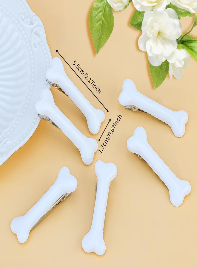 KICOSY 6Pcs Bone Hair Clips Barrettes for Women Girls, Alligator Hair Clip Halloween Cosplay Costume Hair Accessories Cutecore Skeleton Emo Barrettes for Party Costume and Daily Wear - Image 2